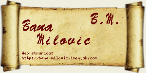 Bana Milović vizit kartica